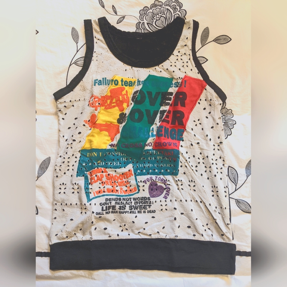 Vintage Y2K punk style tank vibrant graphics size small